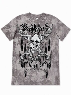 Y2K Goth Skull Tee Tie Dye Graphic Shirt Size L